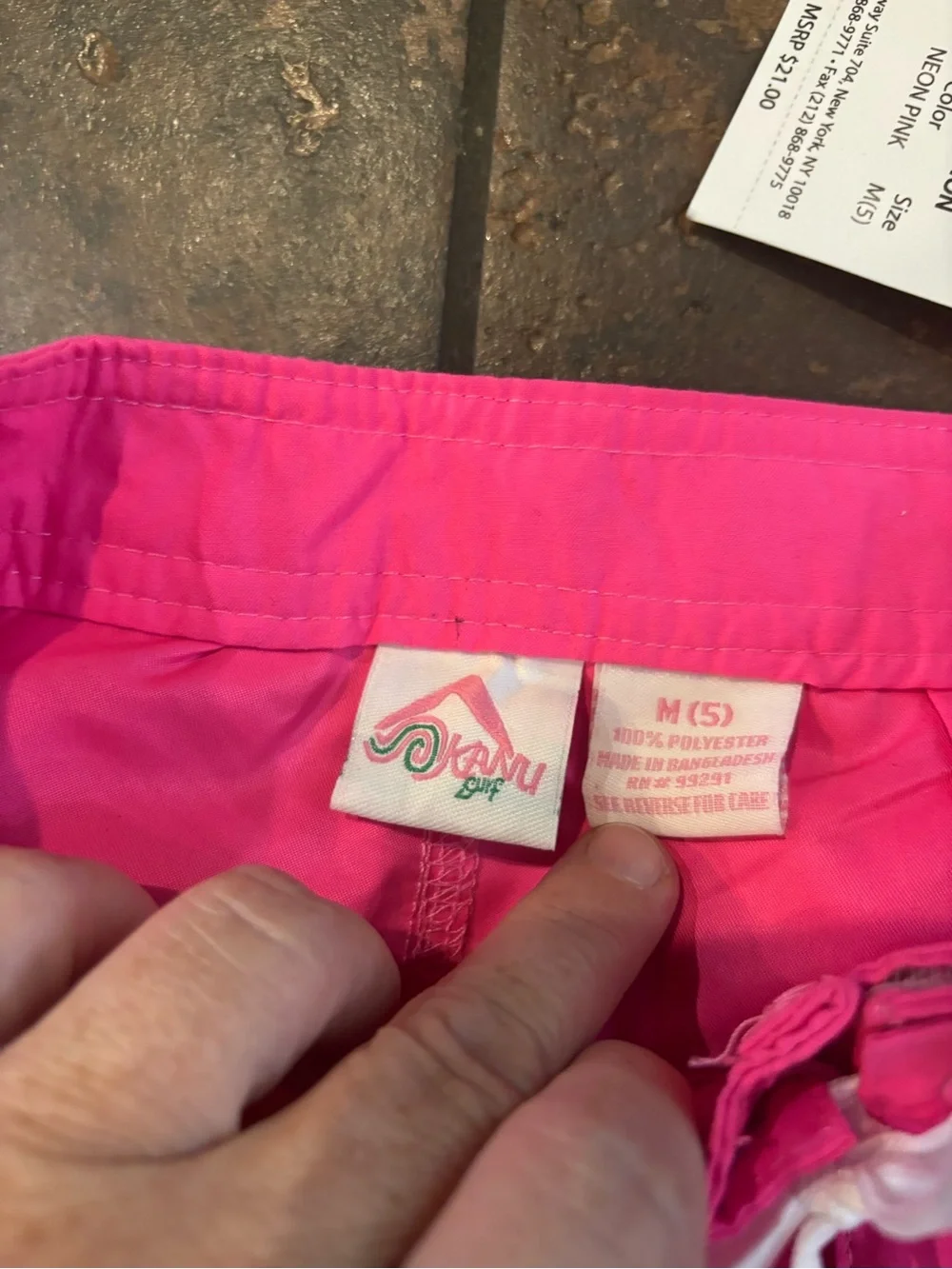 💜Kids Swim Shorts - Pink and Blue Gingham - Unbranded